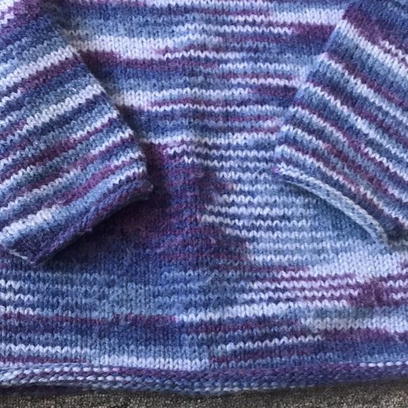 Vintage space dye striped handmade wool sweater - Picture 3 of 6